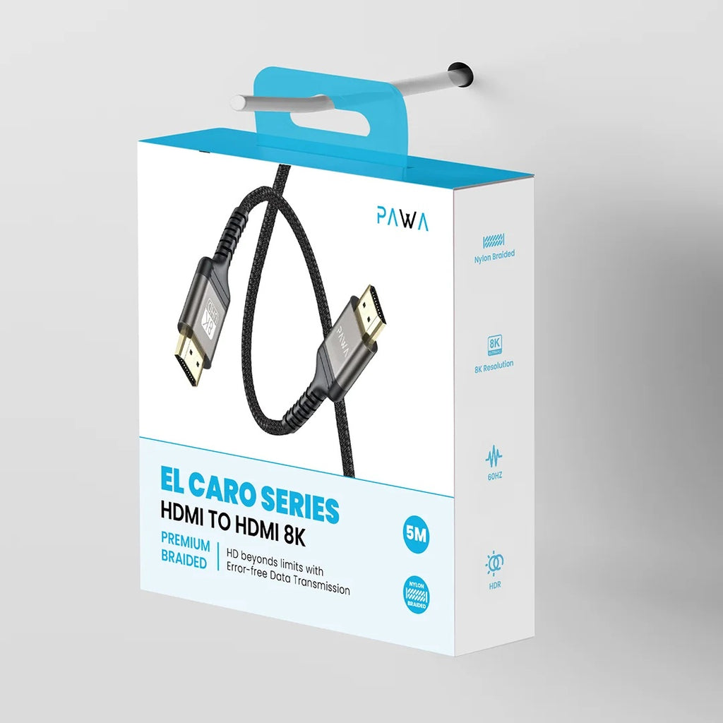 Pawa El Caro Series - HDMI to HDMI 8K Braided Cable - 5 Meter Pawa El Caro Series - HDMI to HDMI 8K Braided Cable - 5 Meter