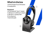 Poly Voyager Focus 2 Microsoft Teams Certified USB-C-C Headset +USB-C/A Adapter Charging Stand