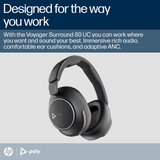 Poly Voyager Surround 80 UC Microsoft Teams Certified USB-C Headset +USB-C/A Adapter