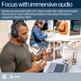 Poly Voyager Surround 80 UC Microsoft Teams Certified USB-C Headset +USB-C/A Adapter