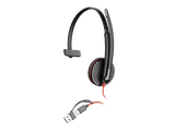 Poly Blackwire 3210 Monaural USB-C Headset +USB-C/A Adapter