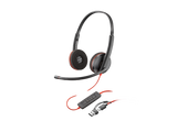 Poly Blackwire 3220 Stereo USB-C Headset +USB-C/A Adapter