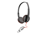 Poly Blackwire 3225 Stereo USB-C Headset +3.5mm Plug +USB-C/A Adapter