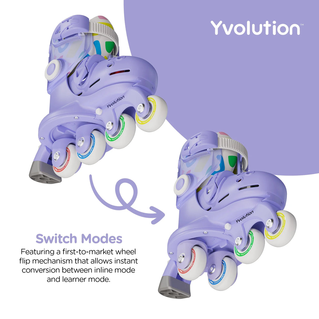 YVOLUTION TWISTA SKATES 7-11 PURPLE YVOLUTION TWISTA SKATES 7-11 PURPLE