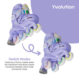 YVOLUTION TWISTA SKATES 7-11 PURPLE