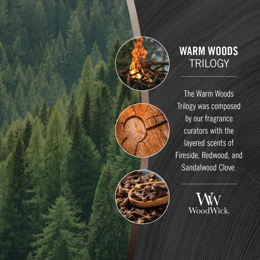 WoodWick Trilogy Medium Hourglass Warm Woods Candle WoodWick Trilogy Medium Hourglass Warm Woods Candle