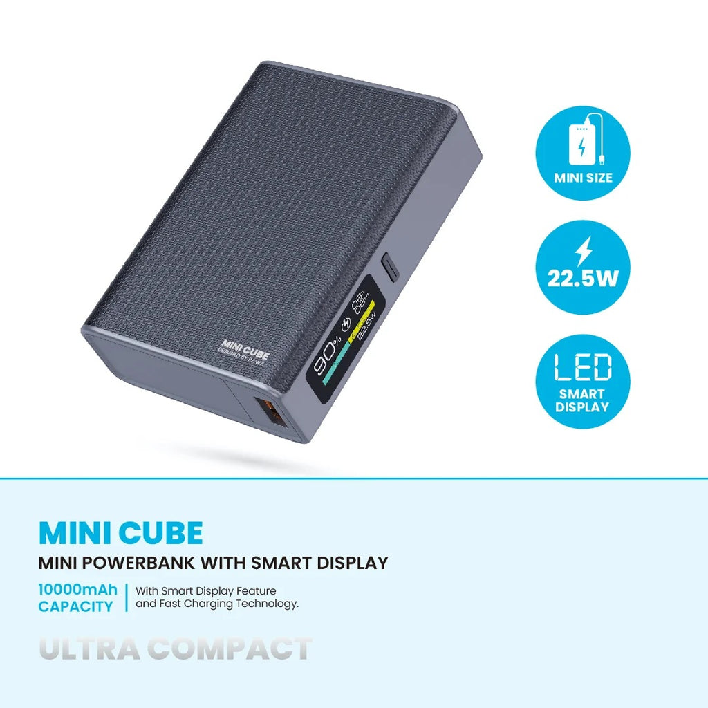 Pawa Mini Cube Mini Powerbank With Smart Display Pawa Mini Cube Mini Powerbank With Smart Display
