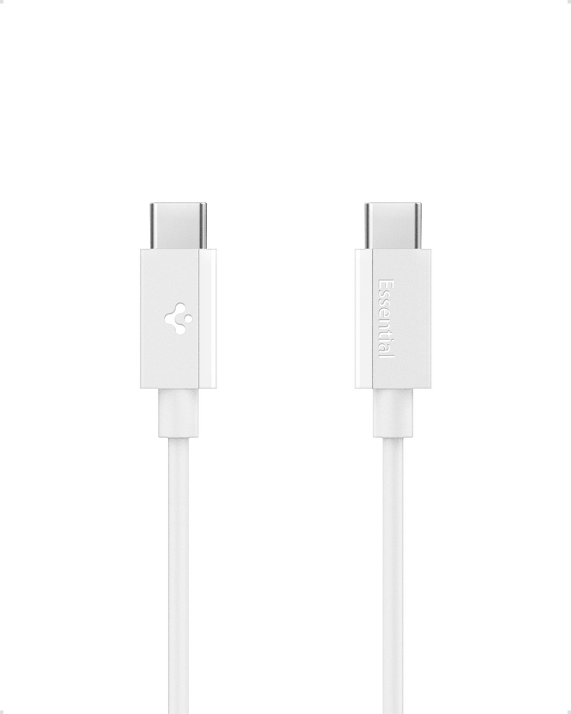 Spigen Essential USB C to USB C 60W Cable (480Mbps) - White Spigen Essential USB C to USB C 60W Cable (480Mbps) - White
