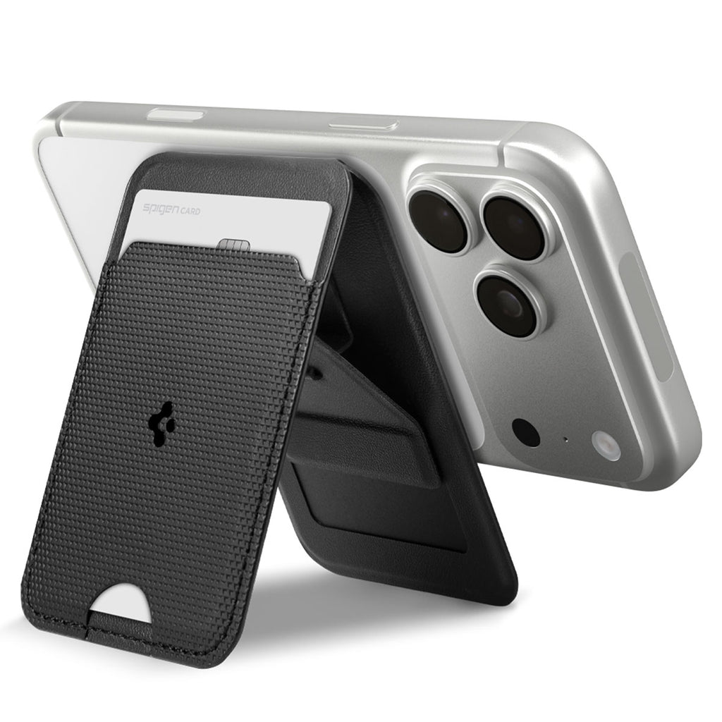 Spigen iPhone Slim Fold Stand Wallet with MagSafe (1 card) - Black