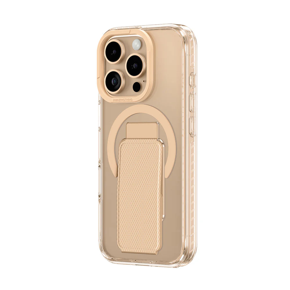 AMAZINGTHING Drop Proof Case With Holder For 16 Pro - Rose Gold