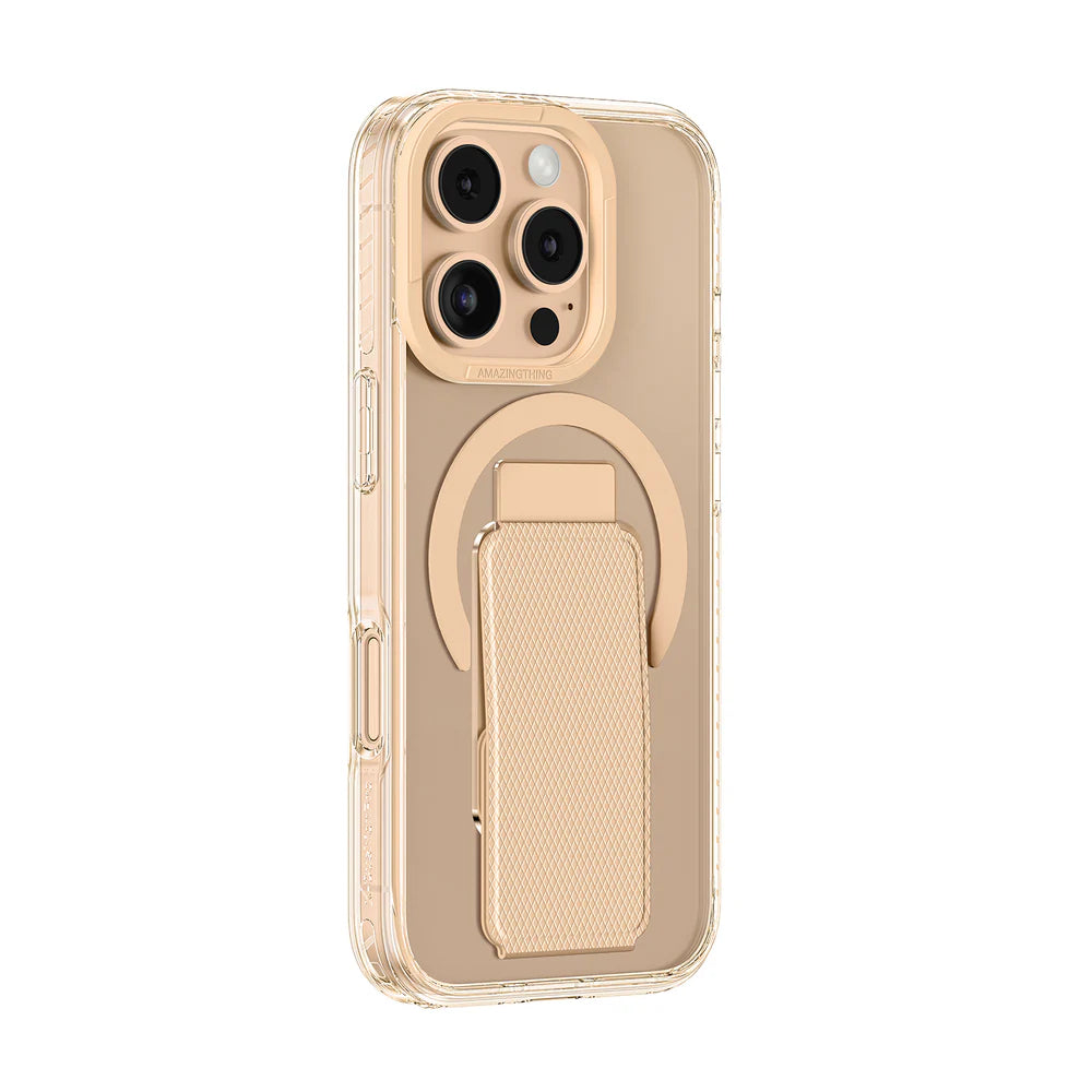 AMAZINGTHING Drop Proof Case With Holder For 16 Pro - Rose Gold