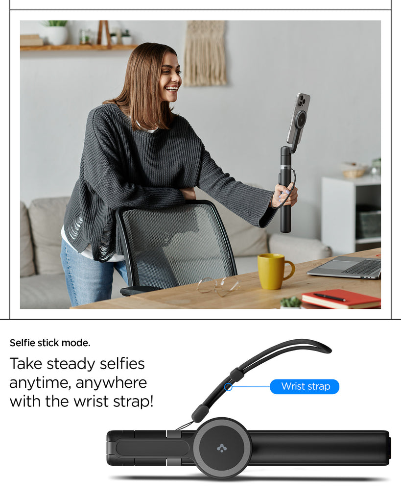 Spigen MagFit Magsafe Tripod Selfie Stick - Black Spigen MagFit Magsafe Tripod Selfie Stick - Black