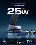 Spigen Essential MagFit Qi2.2 2-in-1+C Wireless Charger - Black