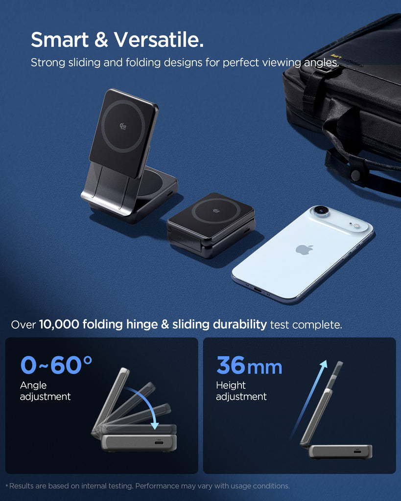 Spigen Essential MagFit Qi2.2 2-in-1+C Wireless Charger - Black Spigen Essential MagFit Qi2.2 2-in-1+C Wireless Charger - Black