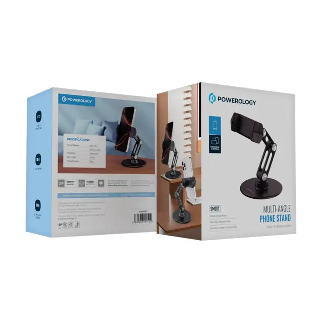 Powerology Double-Arm Aluminum Alloy Pad Phone Holder Powerology Double-Arm Aluminum Alloy Pad Phone Holder