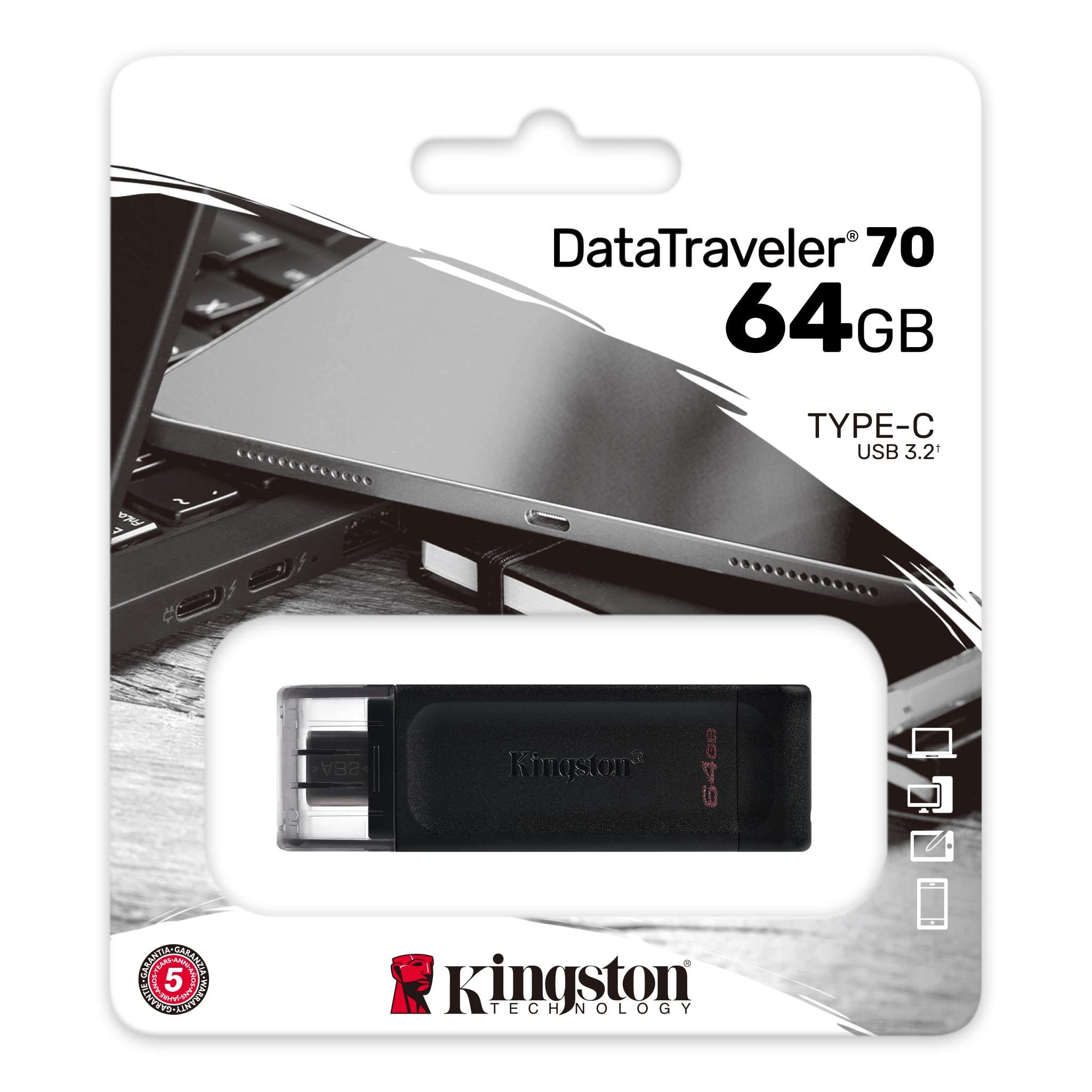 Kingston DataTraveler USB-C Flash Drive - 64GB