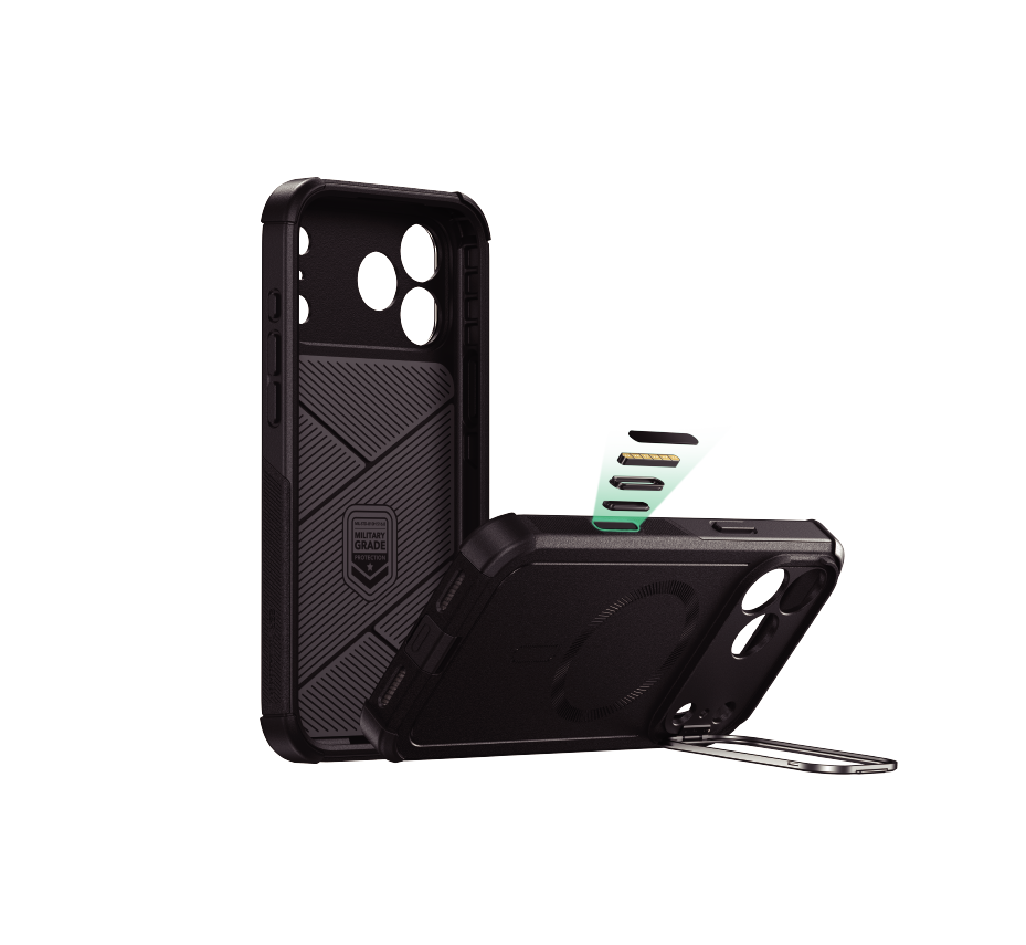 ESR Cyber Tough Magnetic Case (Camera Control, Stash Stand), For iPhone 17 Pro Max ESR Cyber Tough Magnetic Case (Camera Control, Stash Stand), For iPhone 17 Pro Max