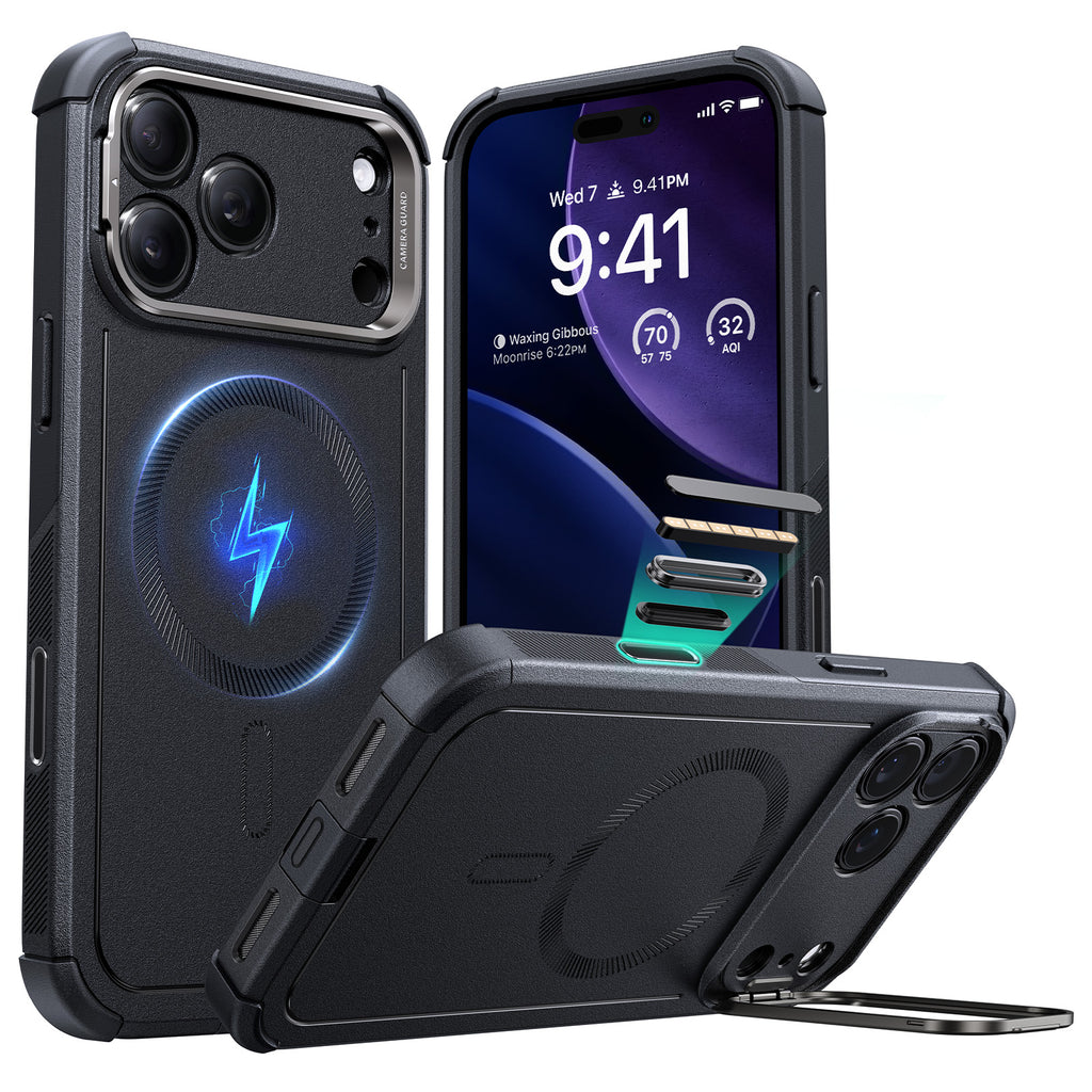 ESR Cyber Tough Magnetic Case (Camera Control, Stash Stand), For iPhone 17 Pro Max ESR Cyber Tough Magnetic Case (Camera Control, Stash Stand), For iPhone 17 Pro Max