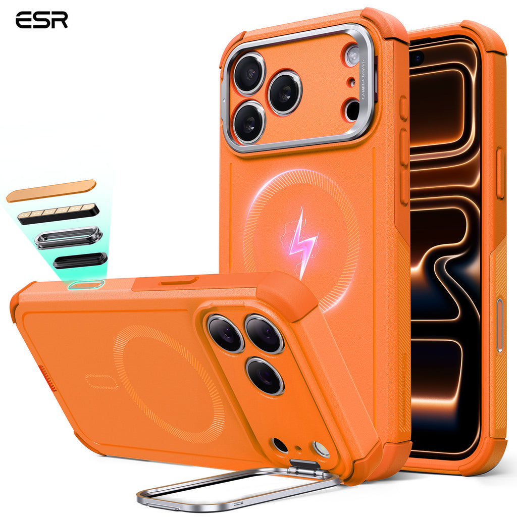 ESR Cyber Tough Magnetic Case (Camera Control, Stash Stand), For iPhone 17 Pro Max ESR Cyber Tough Magnetic Case (Camera Control, Stash Stand), For iPhone 17 Pro Max