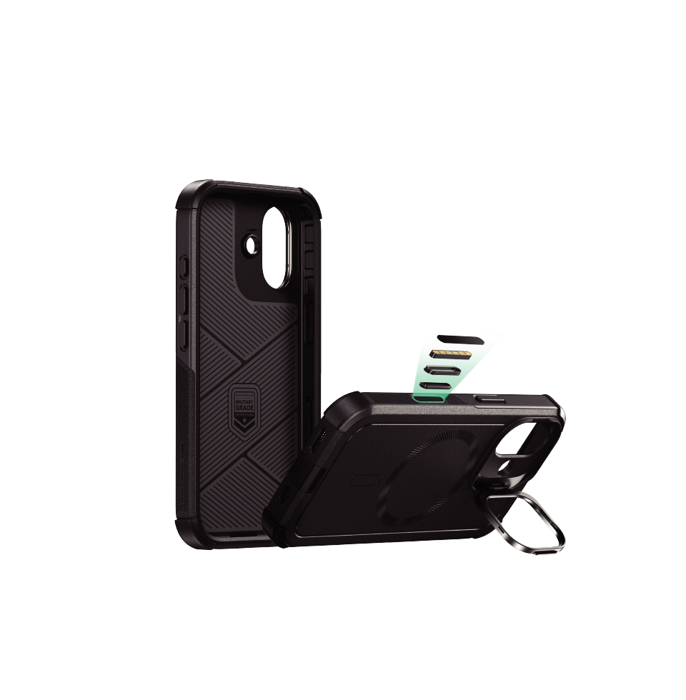 ESR Cyber Tough Magnetic Case (Camera Control, Stash Stand), For iPhone 17 - Black ESR Cyber Tough Magnetic Case (Camera Control, Stash Stand), For iPhone 17 - Black
