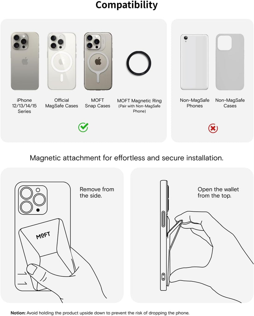 Moft Snap-on Phone Stand & Wallet MOVAS™ - MagSafe Compatible Moft Snap-on Phone Stand & Wallet MOVAS™ - MagSafe Compatible