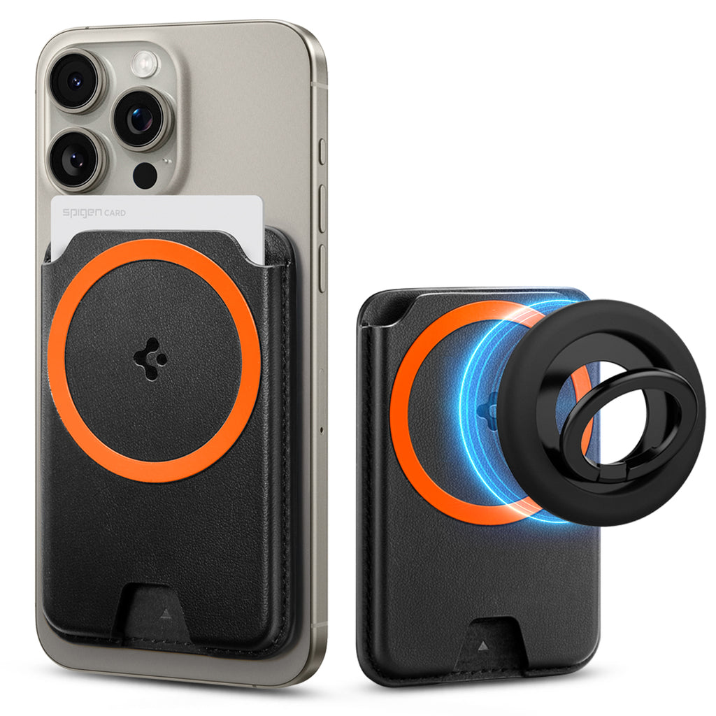 Spigen iPhone Valentinus MagFit+ Wallet with MagSafe (3 card) - Black Spigen iPhone Valentinus MagFit+ Wallet with MagSafe (3 card) - Black