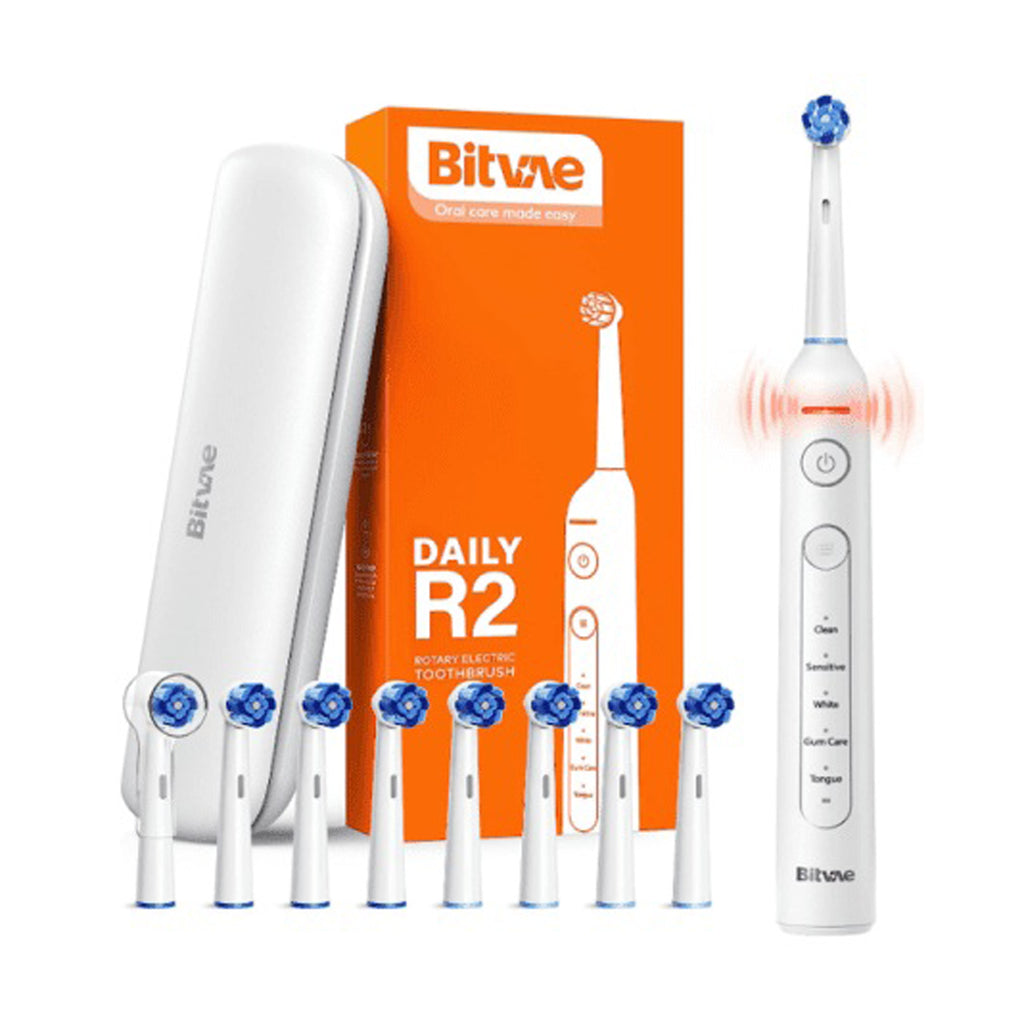 Bitvae R2 Rotating Toothbrush with 8 Brush Heads