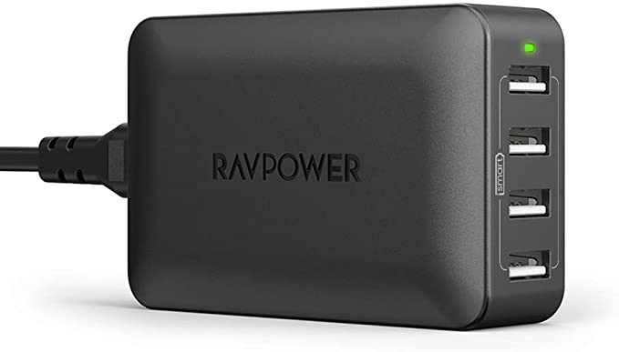 RAV 40W 4-Port USB Charger-Black