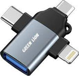Green Lion 3 in 1 OTG Lightning/Micro-/Type-C - Gray