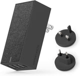 Native Union  4-USB International Travel Adapter- Fabric Slate